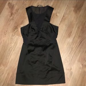 All Saints Black Satin Mesh Mini Dress US 6 UK 10